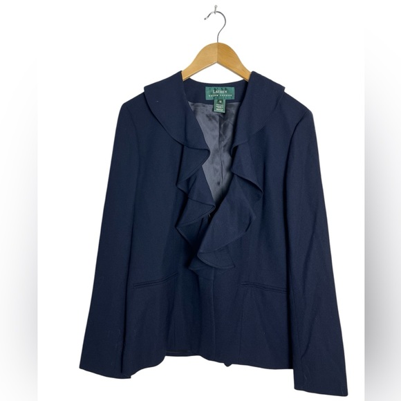 NWT Lauren Ralph Lauren Blazer Jacket Navy Blue - Picture 11 of 14